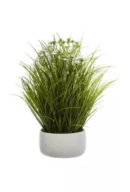 Atmosphera Sztuczna trawa kwitnca w doniczce 46 cm biay
