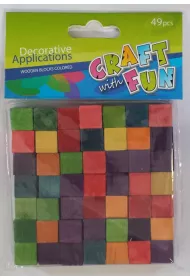 Craft with Fun Ozdoba dekoracyjna drewniane kostki kolorowe 49 szt.
