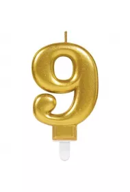 Amscan �wieczka cyferka 9 Sparkling Celebrations z�ota