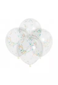 Godan Balon z kolorowym konfetti transparentny 6 szt.