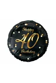Godan Balon foliowy Happy 40 Birthday czarny, z�oty 45cm