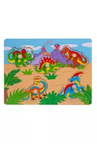 Puzzle Ukadanka drewniana Dinozaury uchwyty Smily Play