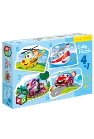 Puzzle 4w1 - Baby Pojazdy (4+5+6+7 el.) Multigra