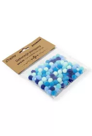 Penword Dekoracje pompony mix niebieski 1cm