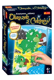 Ranok-Creative Obrazek z cekinw. Dinozaur Triceratops