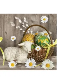 Serwetka Wielkanoc lunch - Lamb next Easter Basket SLWL008601
