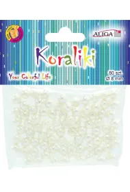 Aliga Koraliki plastikowe opalizuj�ce per�owe 8mm 80 szt