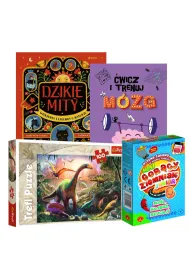 Pakiet: Dzikie mity. Wierzenia i m�dro�ci z natury, �wicz i trenuj m�zg. Kreatywne �amig��wki, Gor�cy Ziemniak. Junior. Mini, Puzzle 100 el. �wiat dinozaur�w