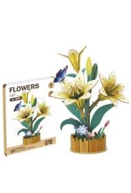 Puzzle Drewniane kwiatki 3D - Lilie, 85el. Askato