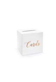 PartyDeco Pude�ko na koperty Cards r�owe z�oto 24x24x24cm