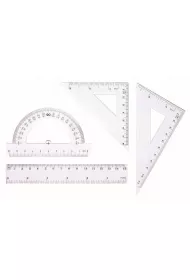 Tetis Zestaw geometryczny z linijk� 4 elementy