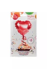 Arpex Balon Serce na patyku czerwonym Walentynki 10cm