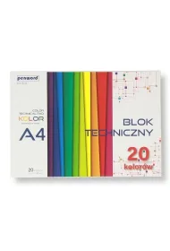 Penword Blok techniczny A4 kolorowy 185g 20 arkuszy