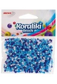 Brewis Koraliki akrylowe do nawlekania bia�e niebieskie