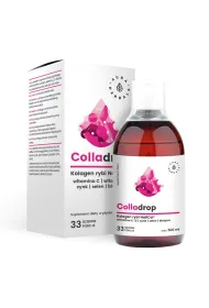 Aura Herbals Colladrop - kolagen rybi w p�ynie + witamina C Suplement diety 500 ml