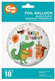 Balon foliowy Krokodylek z prezentem Happy Birthday 18 Godan