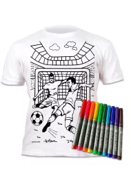 Koszulka do wielokrotnego kolorowania z mazakami Pi�ka no�na 7-8 lat Panta Plast