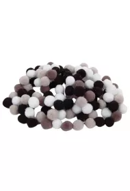 Fandy Pompony akrylowe szare czarne 10mm