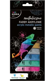 Derform Farby akrylowe metaliczne 12x12ml