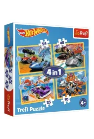 Puzzle 4w1 - Pojazdy Hot Wheels (35+48+54+70 el.) Trefl