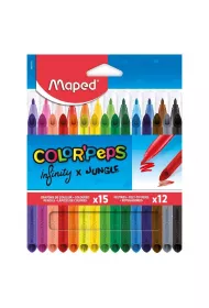 Maped Zestaw Infinity kredki 15szt + Flamastry Jungle 12szt