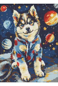 Ideyka Diamentowa mozaika - Kosmiczny husky 30x40cm