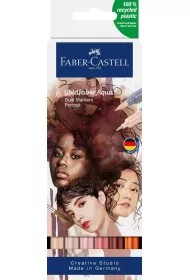Faber-Castell Pisak akwarelowy goldfaber aqua dwustronny zestaw portrait 6 szt.