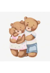 Malowanie po numerach - Szcz�liwa rodzina misi�w Kids 30x30cm Ideyka