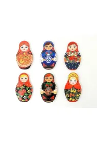 Magnes matrioszka 10x6cm ceramiczny MIX