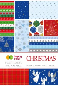 Happy Color Blok z motywami CHRISTMAS, A4, 150g, 10 arkuszy, 17 motyw�w 150 g 10 kartek