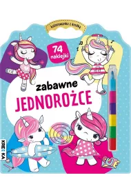 Zabawne jednoro�ce. Kolorowanka z kredk�