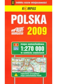 Zestaw 6 map samochodowych Polski w skali 1:270 000