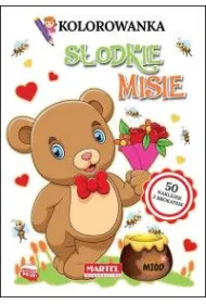 Kolorowanka z naklejkami z brokatem. S�odkie misie