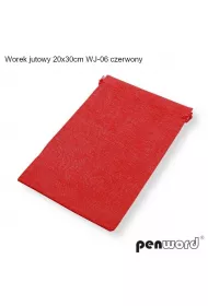 Woreczek jutowy czerwony 30x20cm