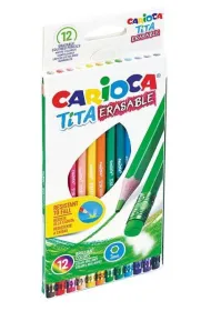 Carioca Kredki o��wkowe wymazywalne 12 szt.