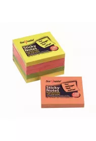 Snopake Karteczki samoprzylepne neon 76x76 mm 100 kartek