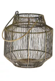 H&S Decoration Lampion druciany zoty z rczk 23 cm