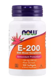 Now Foods Witamina E 200 z mieszank tokoferoli Suplement diety 100 kaps.