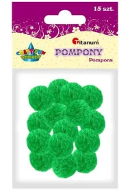 Titanum Pompony poliestrowe zielone 18mm