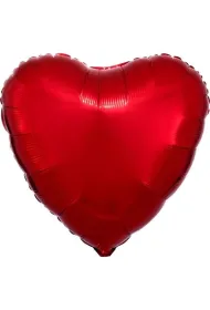 Amscan Balon foliowy metalik czerwony serce 43cm
