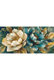 Malowania po numerach - Z�ociste P�atki 40x80cm
