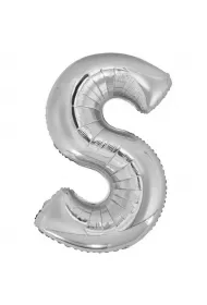 Amscan Balon foliowy litera S srebrna 55x86cm