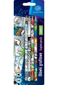 Astra Owki grafitowe trjktne HB Comics 4 szt.