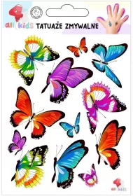 Tatua�e zmywalne dla dzieci Kolorowe motyle All4Kids