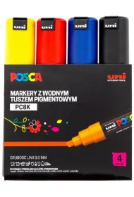 Uni Mitsubishi Pencil Markery plakatowe PC-8K 4 szt.