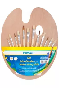 Prima Art P�dzle naturalne + paletka drewniana 30cm 12 szt.