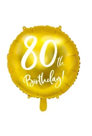PartyDeco Balon foliowy 80th Birthday z�oty 45cm