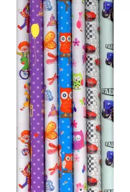 W&k Papier do pakowania prezent�w wz�r dzieci�cy 200x70 /80gram./ MIX WZOR�W