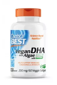 Doctors Best Vegan DHA from Algae Suplement diety 60 kaps.