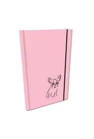 Bee-bee Notes A5 g�adki z gumk� Soft Touch lakier UV buldog r� pastel